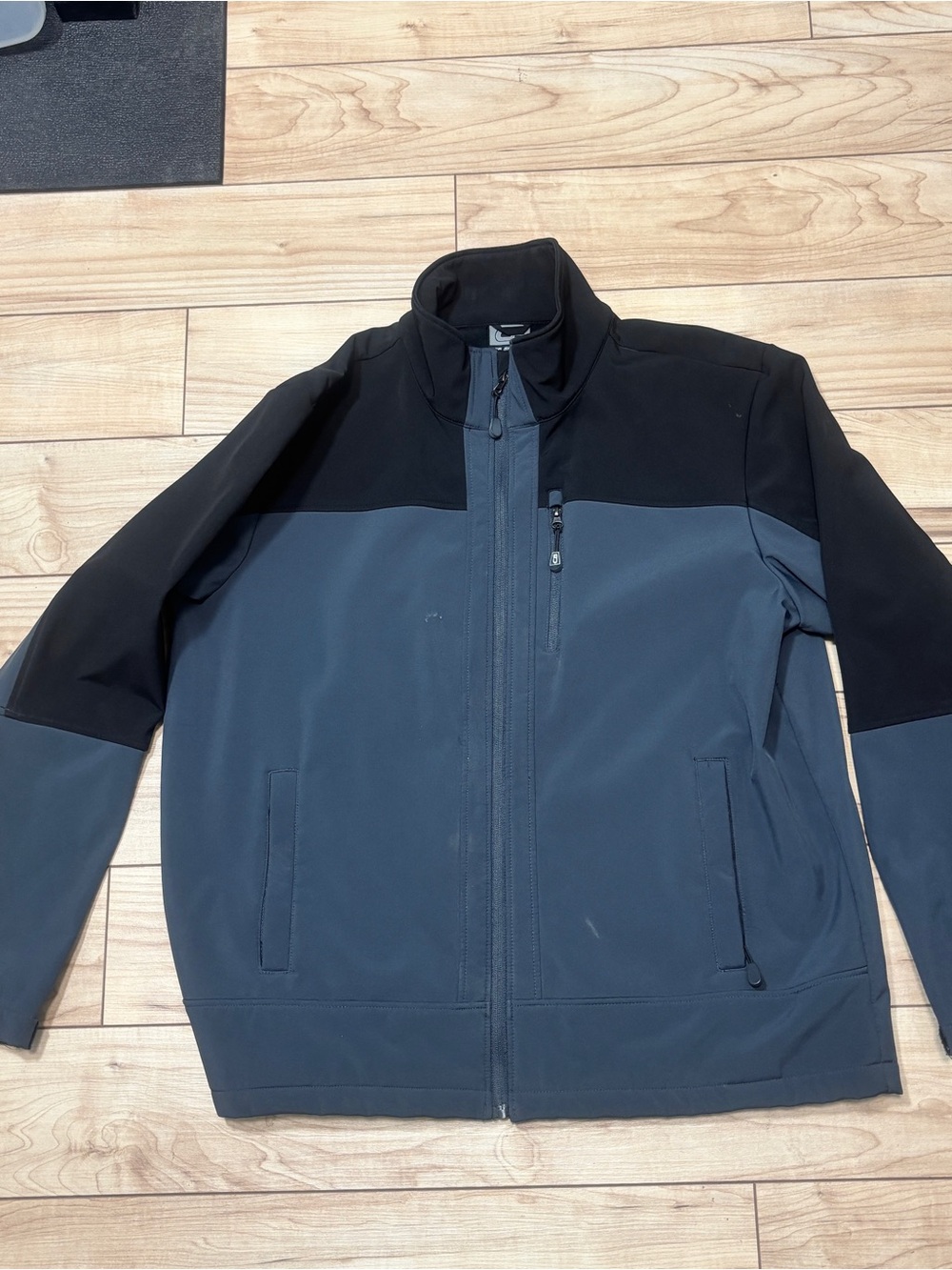 Men's Two-Tone Lightweight Jacket - Black & Slate Blue